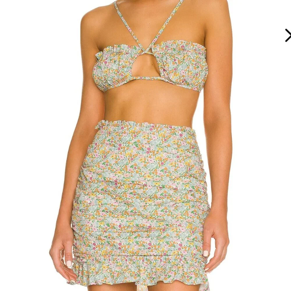 For Love & Lemons Raleigh Crop Top & Skirt Set Size S - Picture 4 of 7